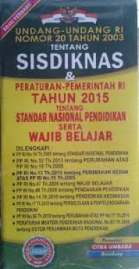 Image of Undang-Undang SISDIKNAS Sistem Pendidikan Nasional